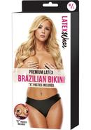 Premium Latex Brazilian Bikini-black-m/l