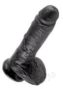 King Cock Dildo With Balls 8in - Black
