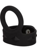 Silicone Tri-snap Scrotum Support Cock Ring - Large - Black