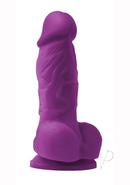 Colours Pleasure Silicone Dildo 4in - Purple
