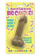 Candy Prints Super Fun Penis Big Candle - Brown
