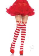Leg Avenue Rudolph Reindeer Opaque Striped Pantyhose With...