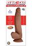 Realcocks Dual Layered #6 Bendable Dildo Curved 8in - Caramel