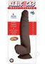 Realcocks Dual Layered #6 Bendable Dildo Curved 8in - Chocolate