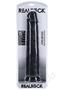 Realrock Ultra Realistic Skin Extra Large Straight Dildo With Suction Cup 15in - Black